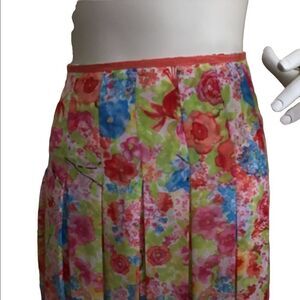 Multi colorful flower printed skirt